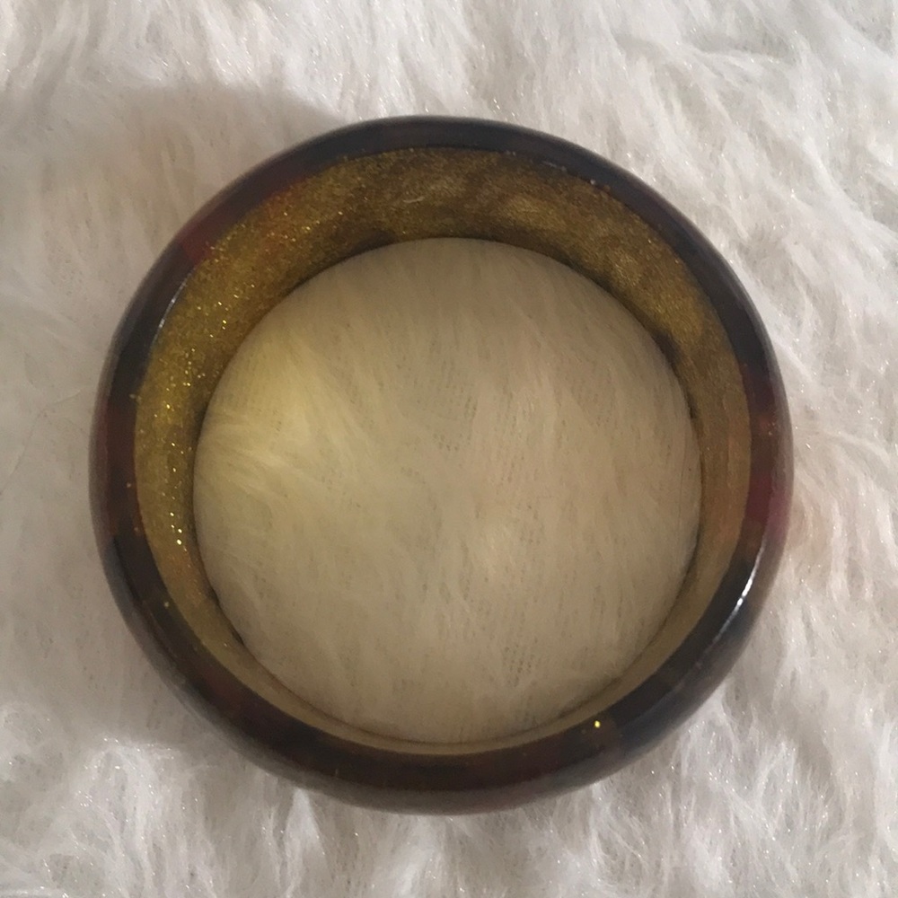 “ACRYLIC BANGLE BRACELET” Brown and Sparkly. - Picture 6 of 7